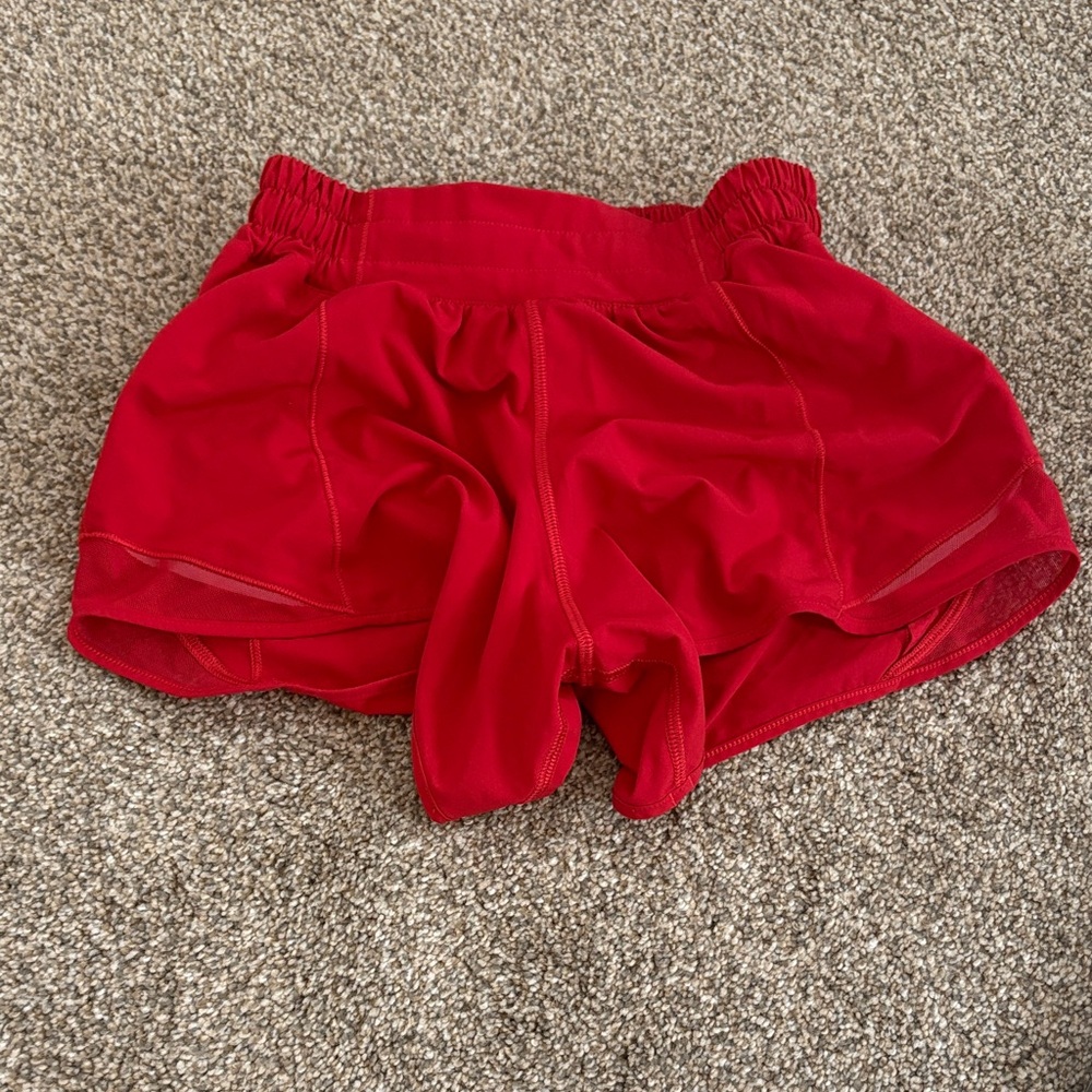 lululemon athletica Vibrant Red Athletic Shorts